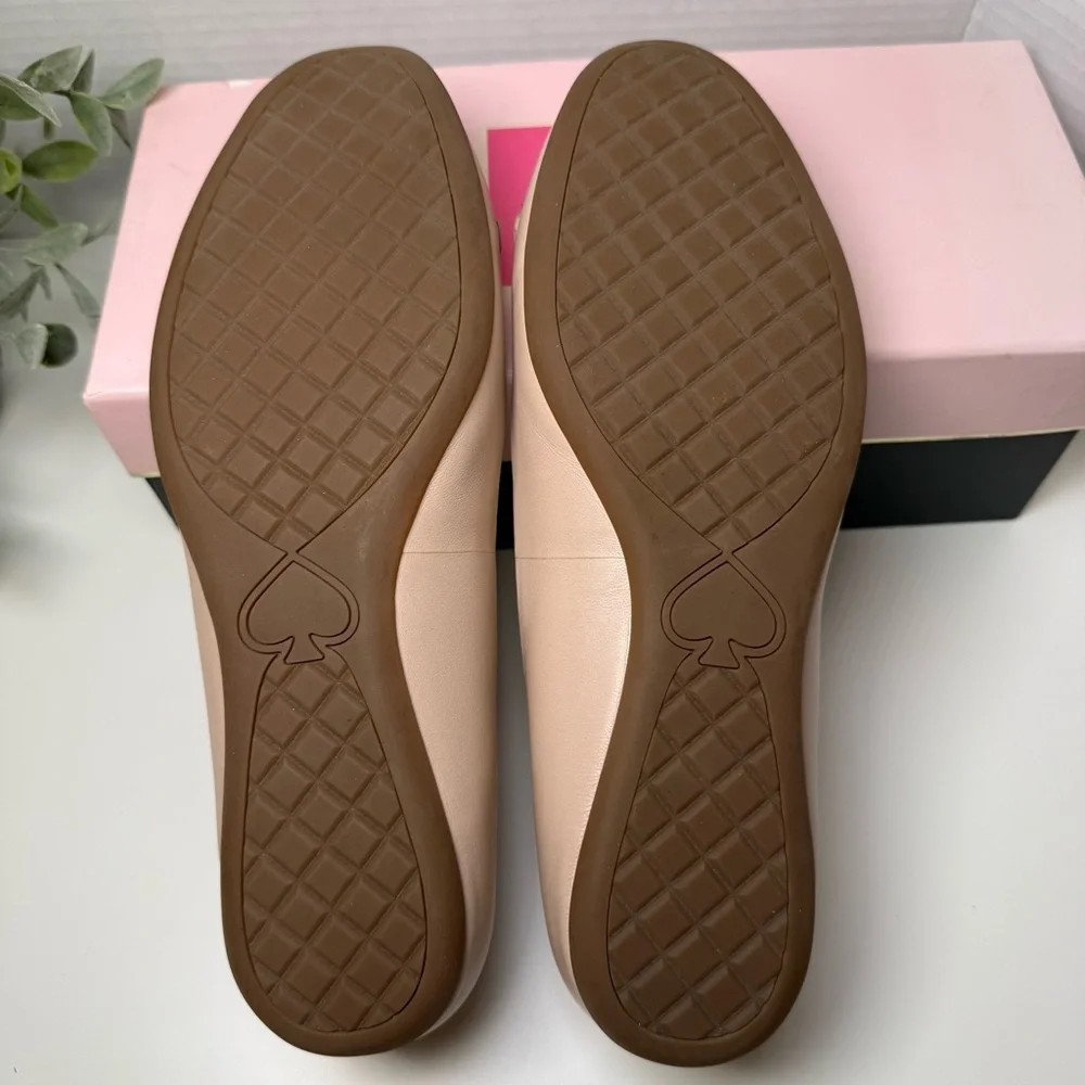 Kate Spade New York Phoebe Blush Pink Leather Ballet Flats Size 9.5M Preppy Chic